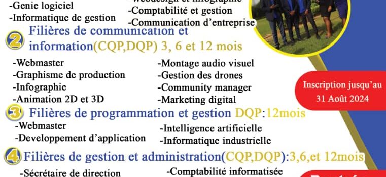 Nos formations pour l année académiqueque 2024 -2025